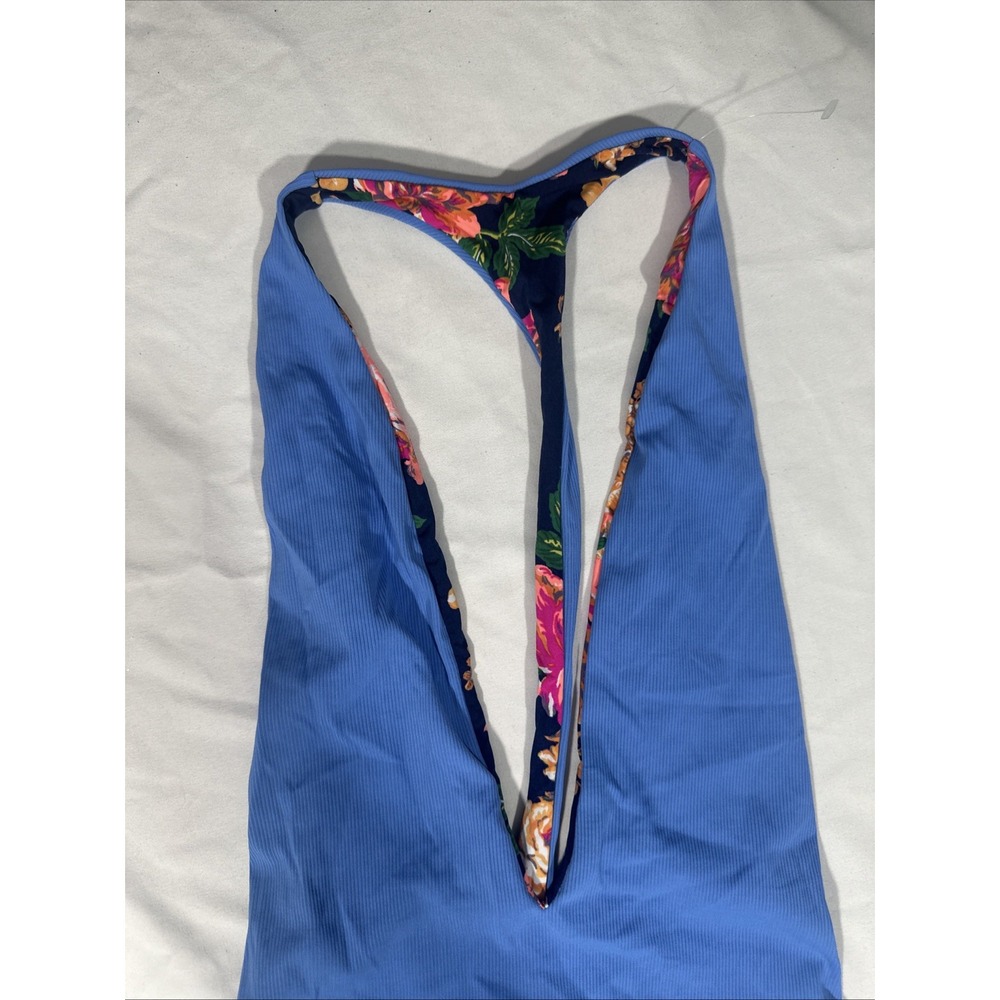 NEW $154 Maaji [ Medium ] Tiky Reversible Cheeky Cut Plunge One Piece Blue T1955 - Picture 4 of 13